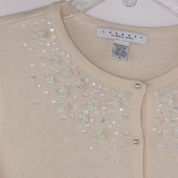 Laundry by Shelli Segal Ivory Sequin Flower - Picture 3 of 6